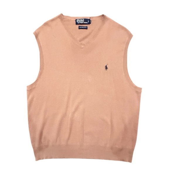 Ralph Lauren Men’s Tan Prima cotton Sweater Vest Size Large MSRP $148 - Picture 1 of 8